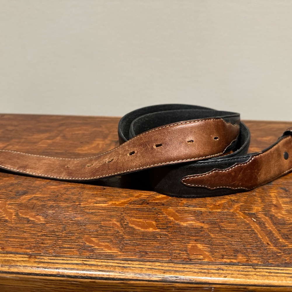 Silver Creek Leather Black/Brown Western Belt Size 44